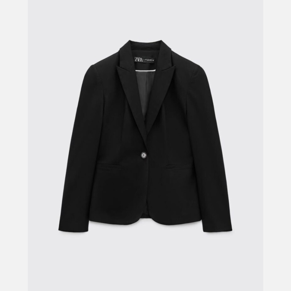 ZARA BASIC COLLECTION BLAZER SIZE 4‎ BLACK LONG SLEEVE